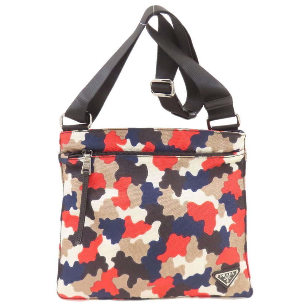 PRADA Cream Canvas Shoulder Bag
